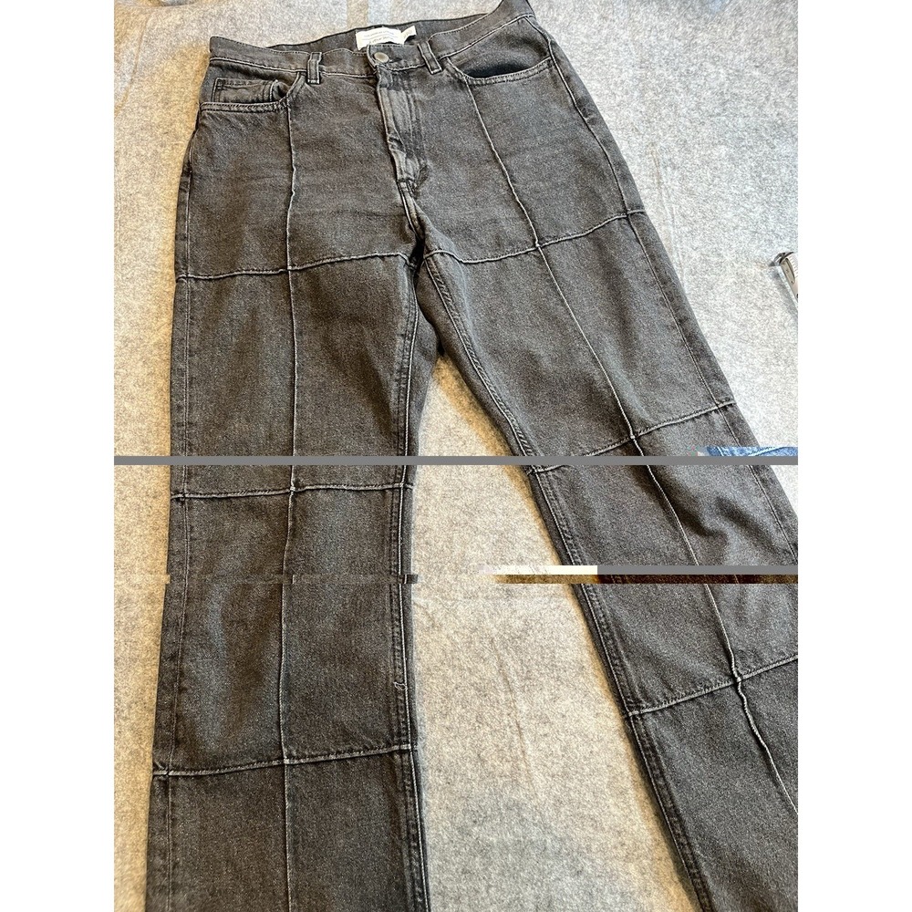 & Other Stories Dark Gray Charcoal High Waisted Denim Jeans Structured Seams 6